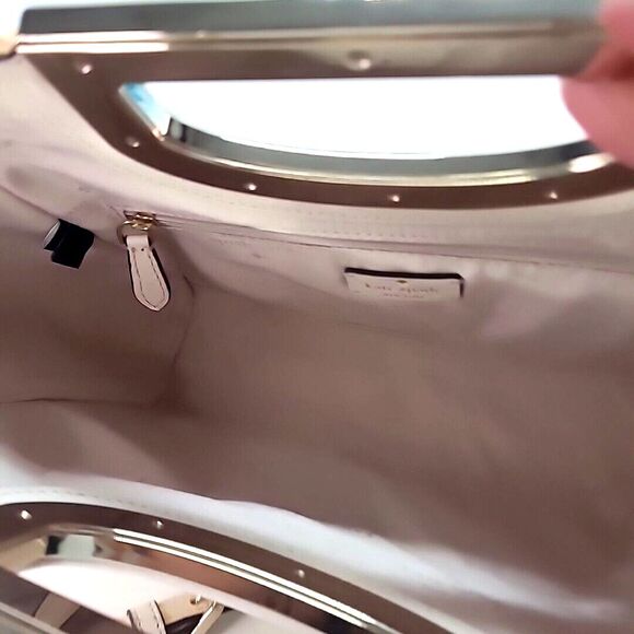 kate spade Alexia Straw Crossbody Clutch White Handbag 12"x8" Retired Cottage - Picture 13 of 16